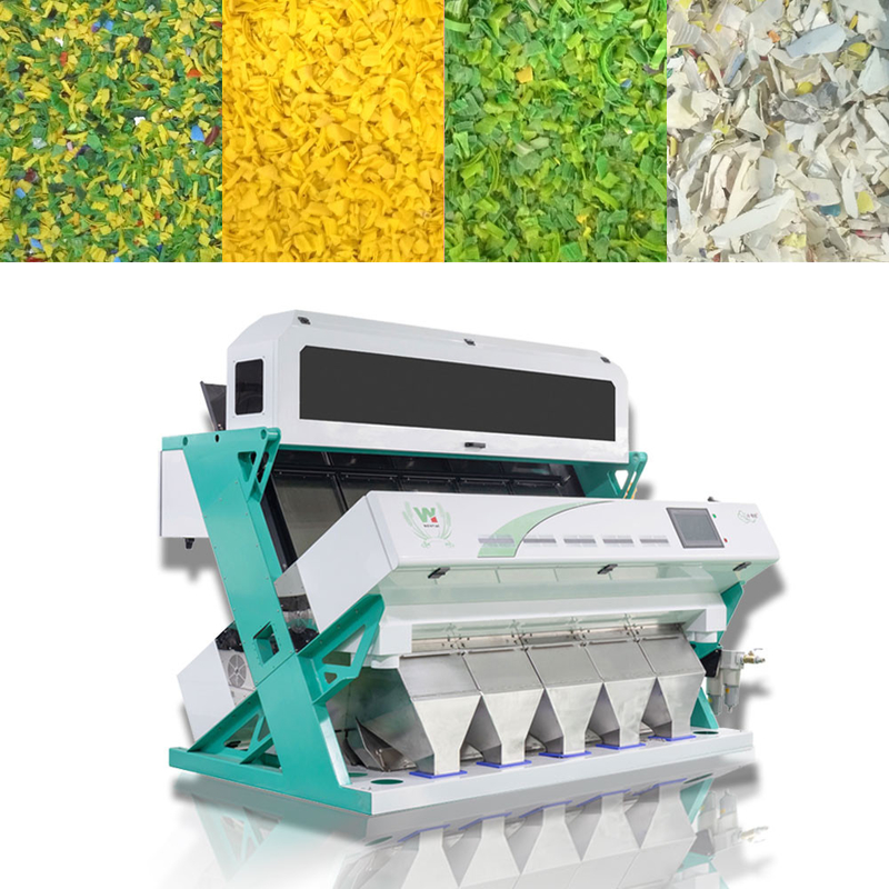 Pe PPポリ塩化ビニール ペットHdpe Ldpeのプラスチック微粒はペット薄片のための選別機色の分類機械を着色する