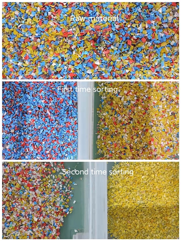 2つのシュート99.99%分類の正確さのWENYAOからの青いプラスチック色の選別機機械