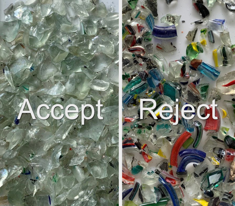 混合されたガラス プラスチックPeポリ塩化ビニールのHdpeのための高容量色の分類機械